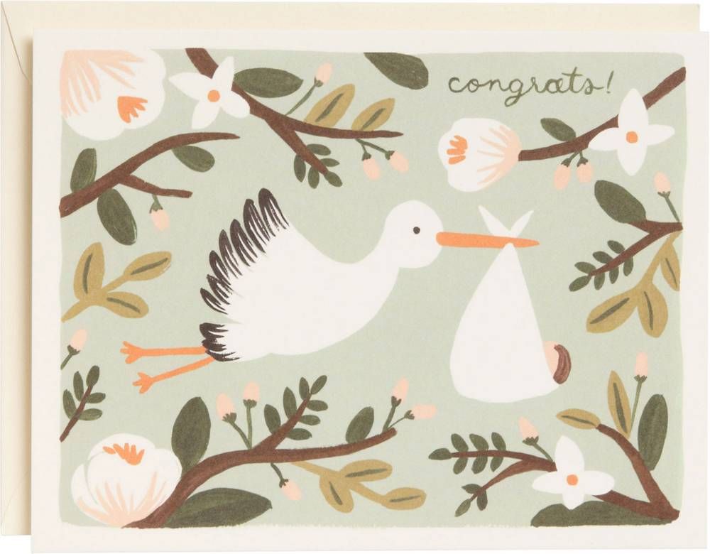 Stork Baby Card