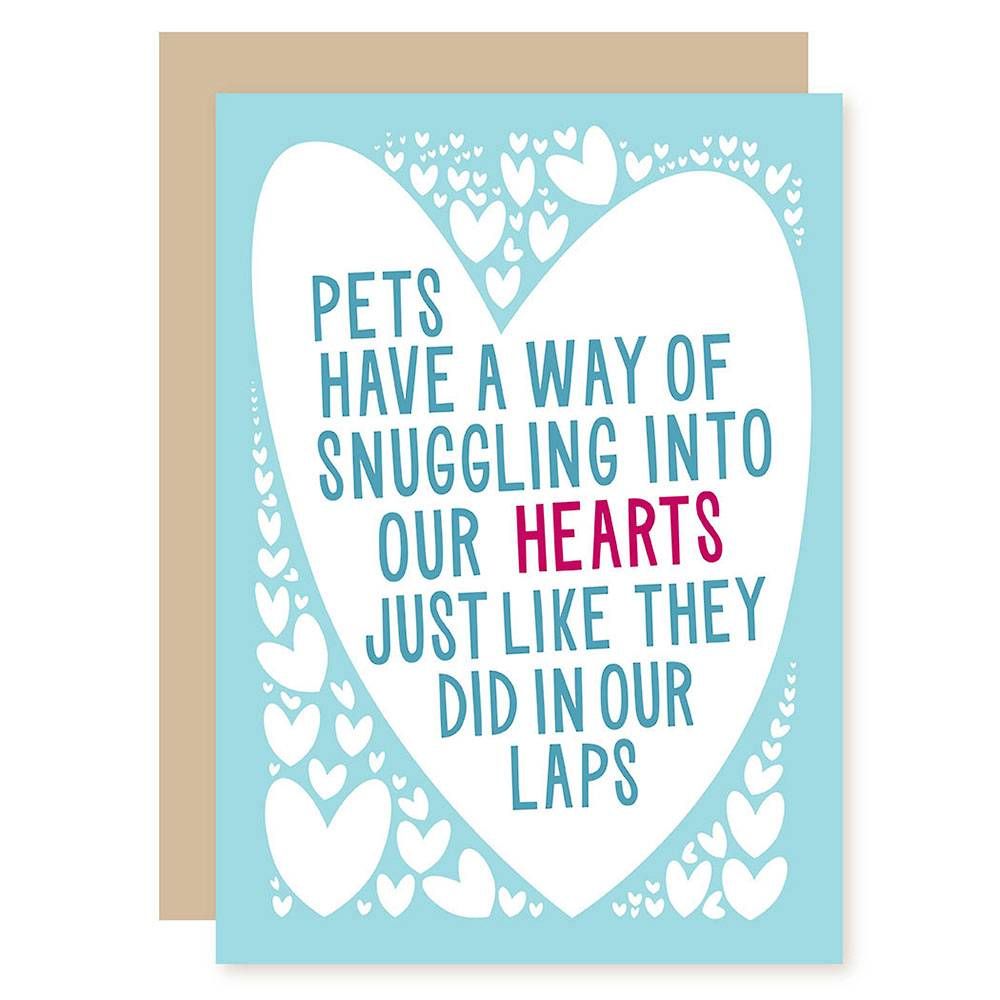 Snuggling Pets Sympathy Card