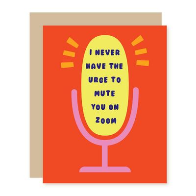 Mute On Zoom Greeting Card