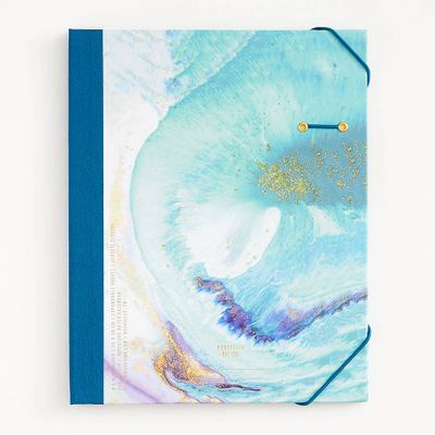 Teal Marble Document Folio