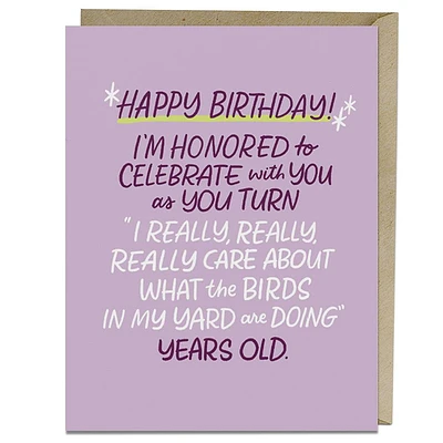 Care About Birds Years Old Birthday Card