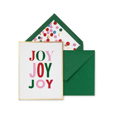 Colorful Joy Joy Joy Holiday Card Set