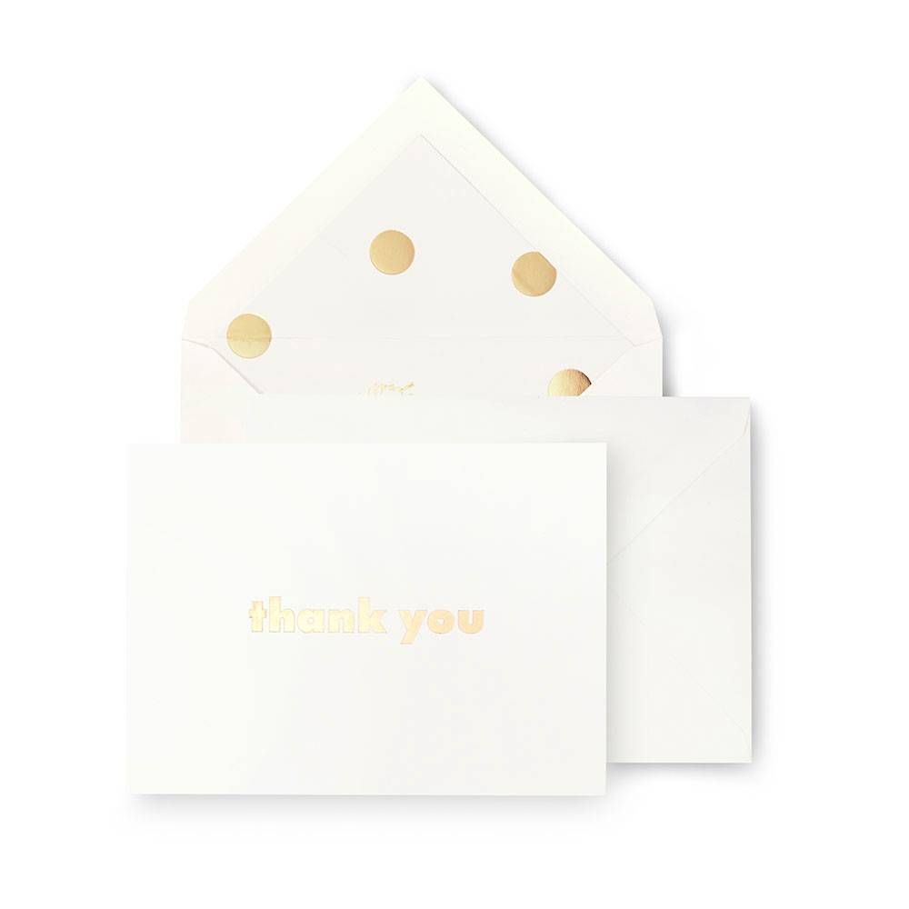 Gold Dots Thank You Card Set