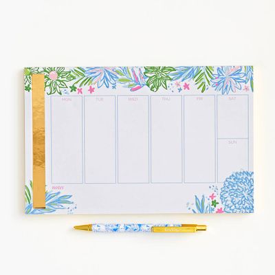 Floral Weekly Desk Pad