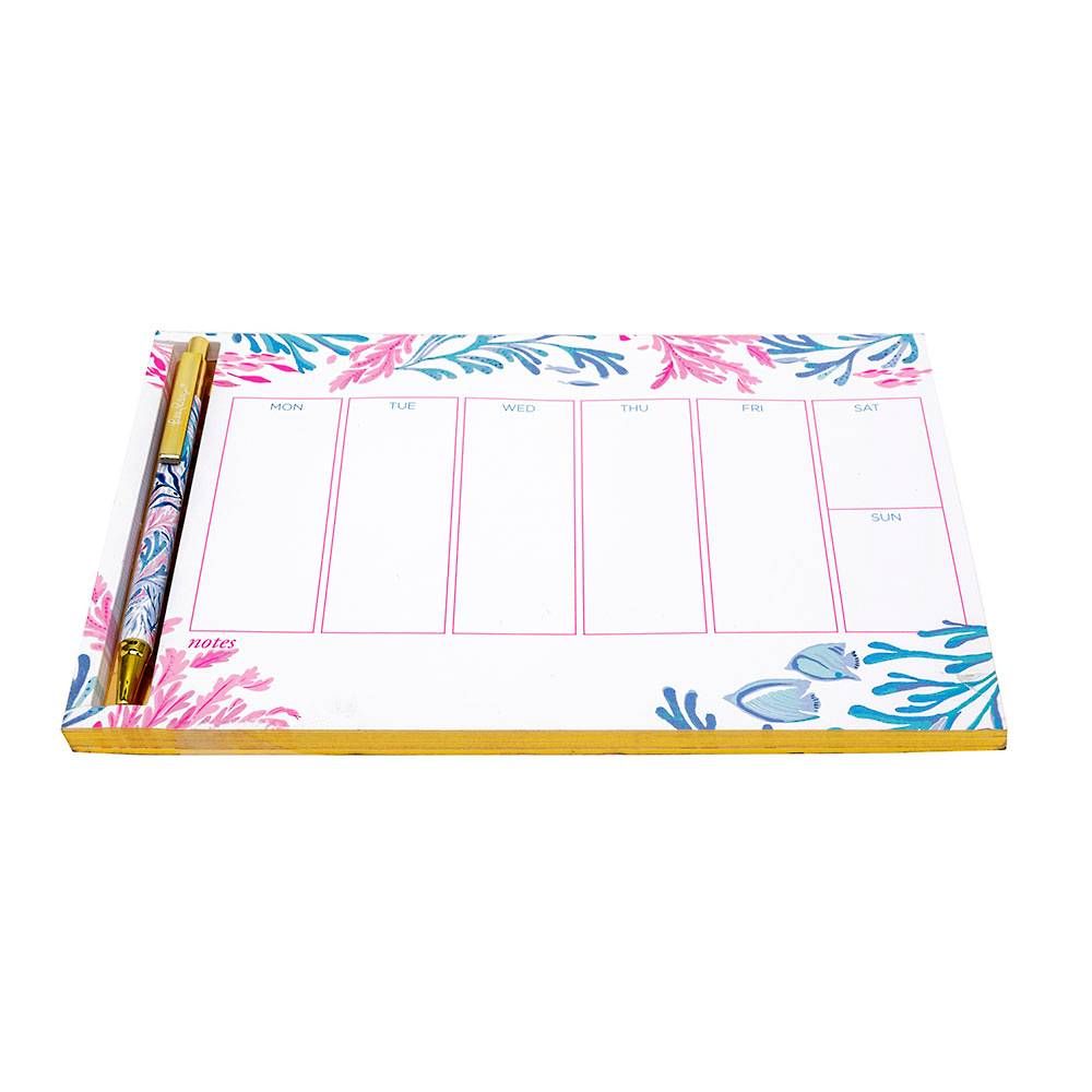 Coral Weekly Desk Pad