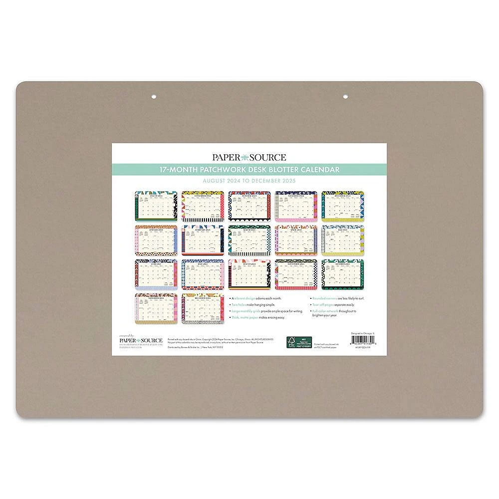2024-2025 Paper Source Patchwork Desk Blotter