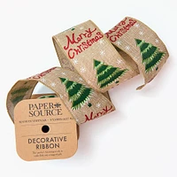 Christmas Tree Burlap Wired Ribbon