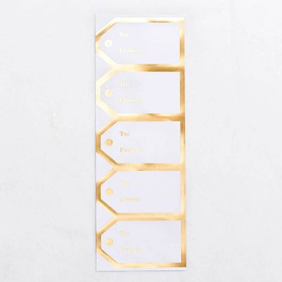 Gold Foil Border Adhesive Labels