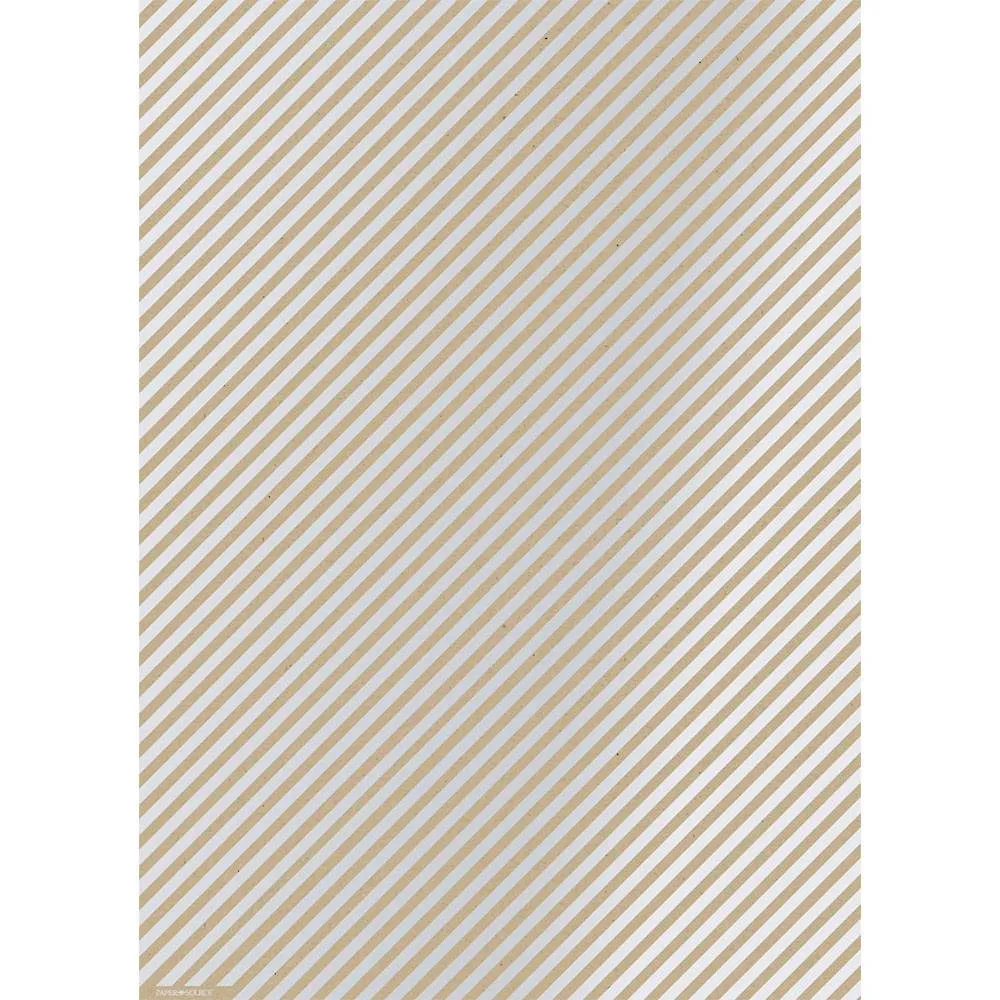 Silver Diagonal Stripe Kraft Wrapping Paper