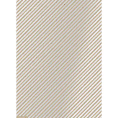 Silver Diagonal Stripe Kraft Wrapping Paper