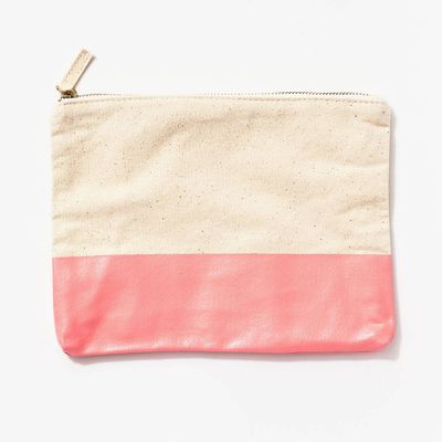 Coral Colorblock Pouch