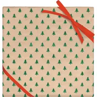 Green Glitter Tree Wrapping Paper