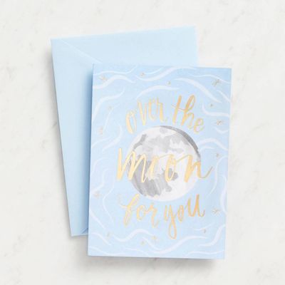 Over the Moon Baby Card