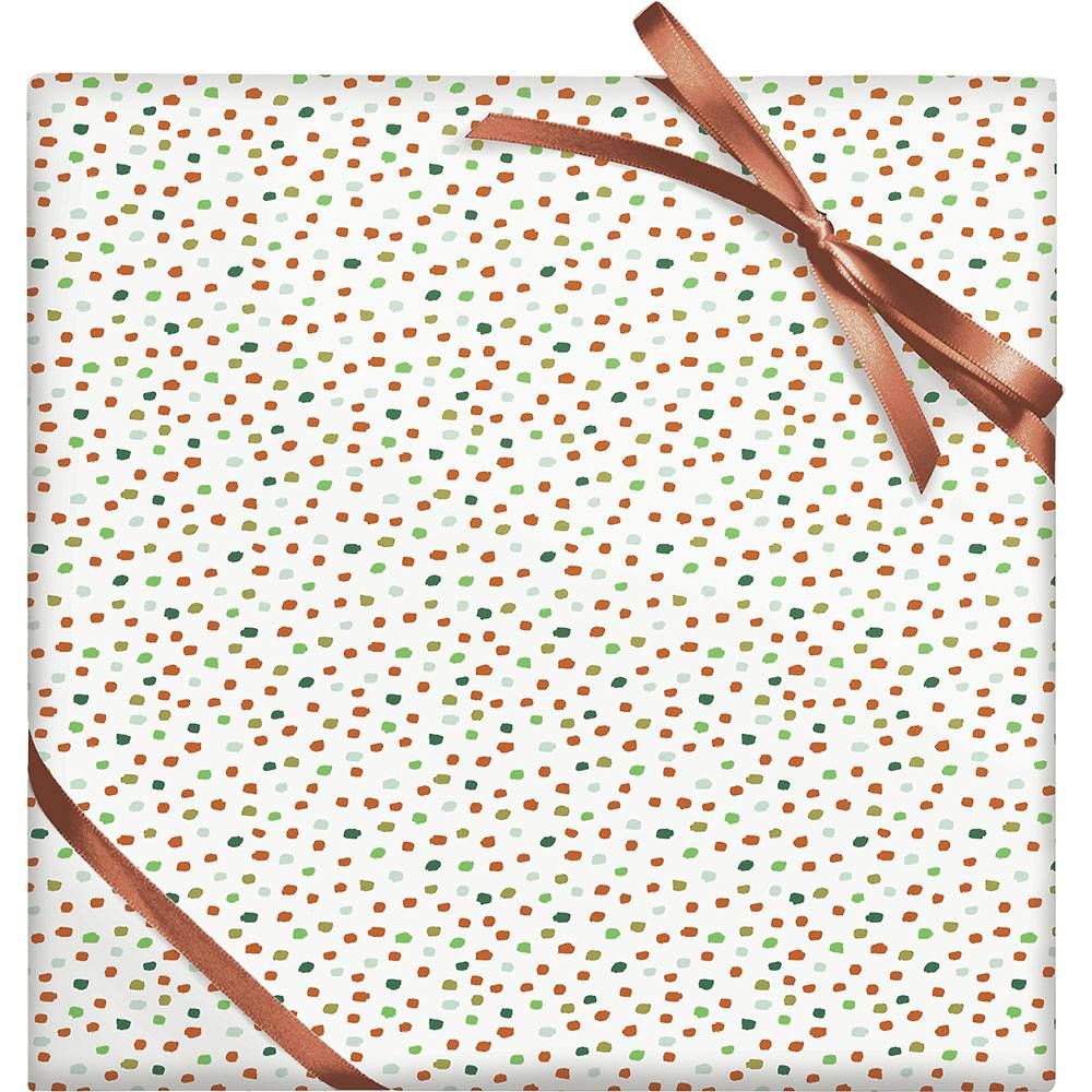 Holiday Confetti Flurry with Gold Foil Stone Wrapping Paper