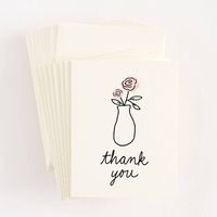 Letterpress Roses Thank You Note Set