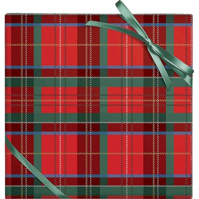 Tartan Plaid Gold Foil Stone Wrapping Paper