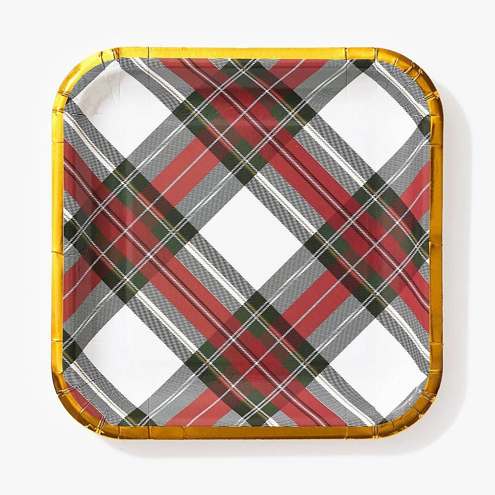 Plaid Square Cocktail Plates