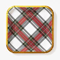 Plaid Square Cocktail Plates