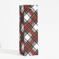 Holiday White Stewart Tartan Wine Bag