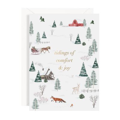 Holiday Toile Christmas Card