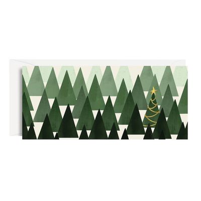 Modern Trees Money Christmas Card