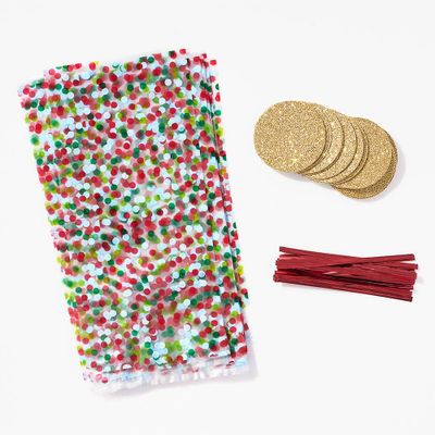 Christmas Confetti Cellophane Bags