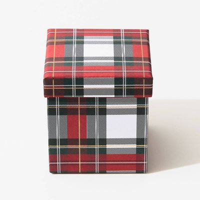 Holiday White Stewart Tartan Gift Box