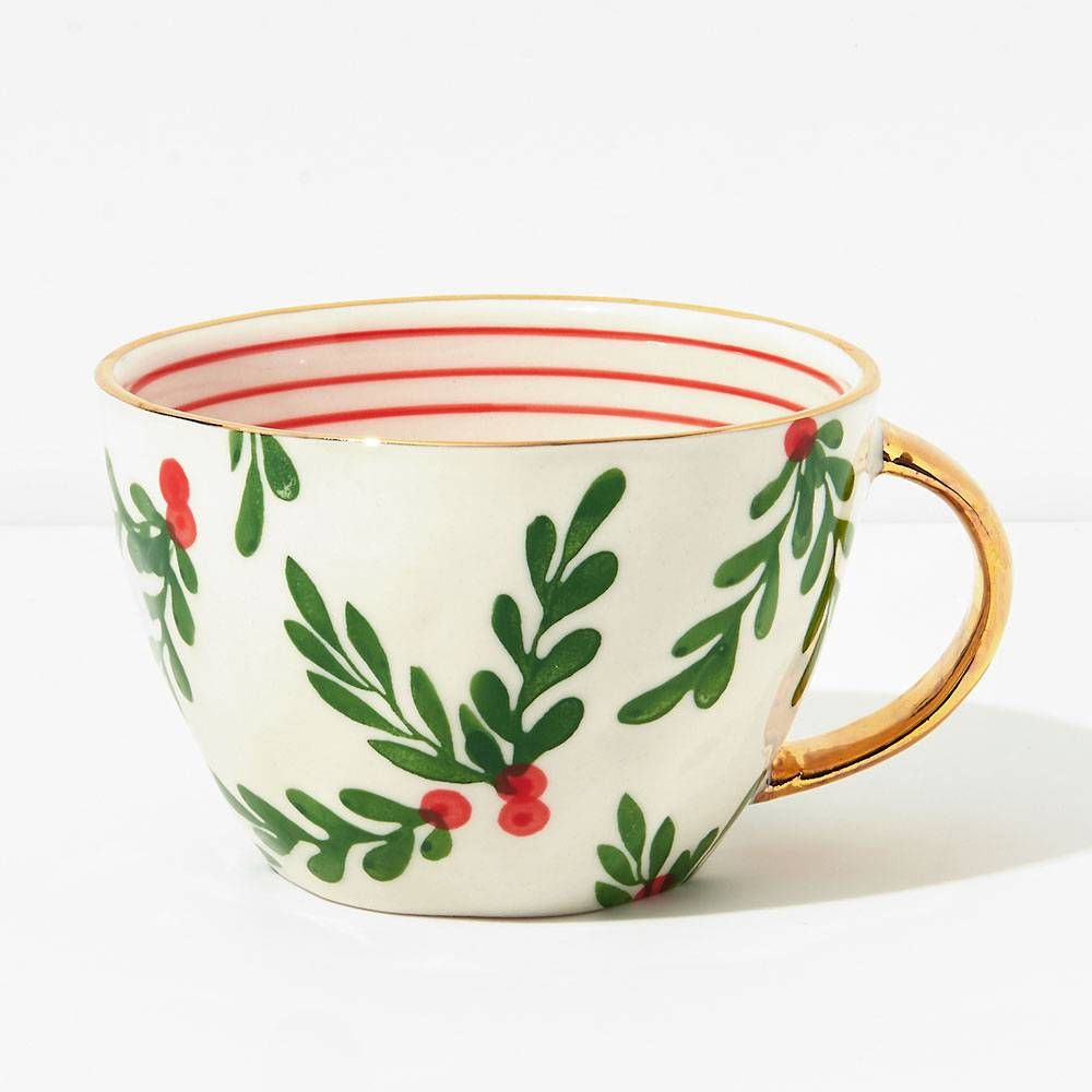 Holly Berry Hand Painted Mug