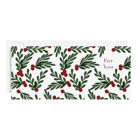 Glitter Holly Berry Money Christmas Card