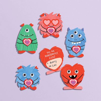 Monster Eraser Valentine Card Kit