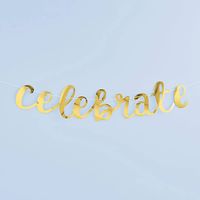 Celebrate Gold Script Garland