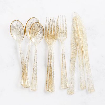 Gold Glitter Flatware