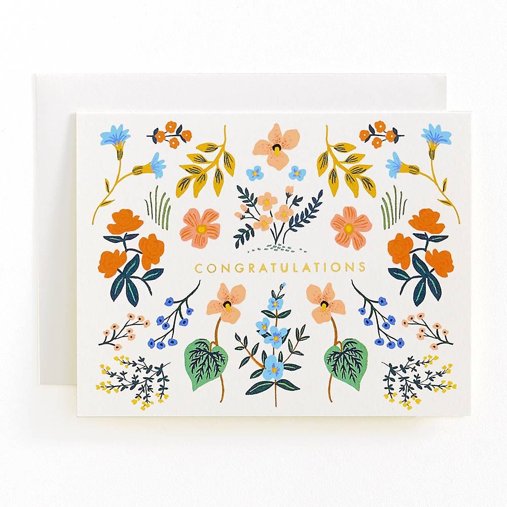 Floral Foil Congratulations Card