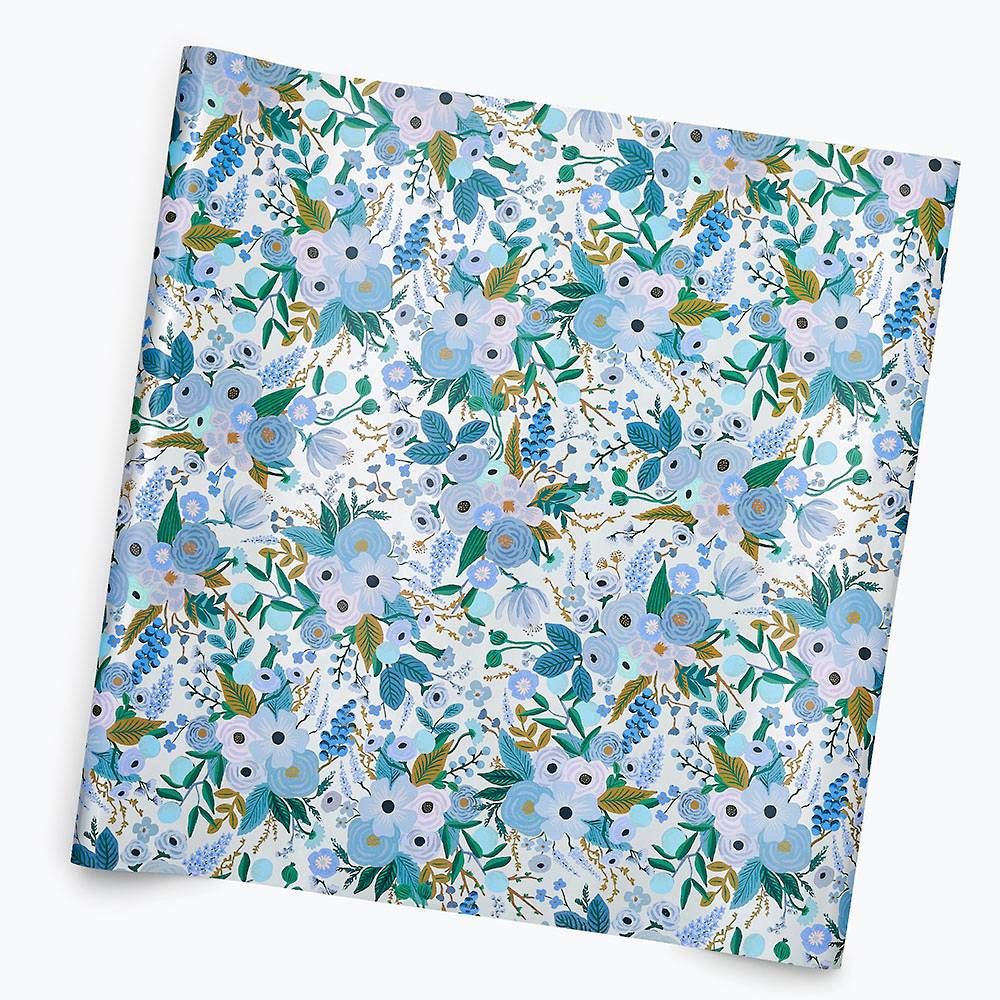 Paper Source Garden Party Blue Wrapping Paper