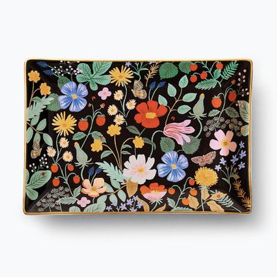 Black Floral Trinket Dish