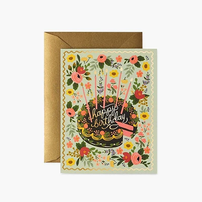 Floral Cake Birthday Card