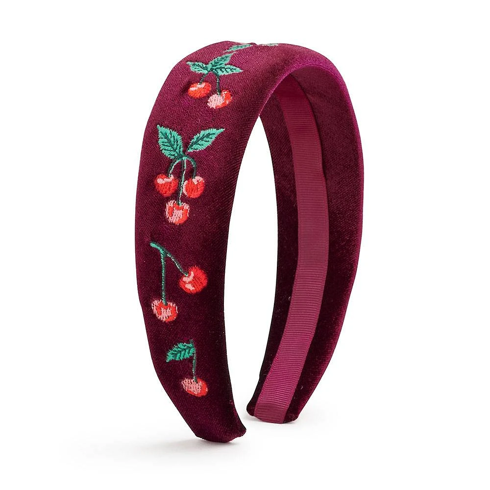 Cherries Embroidered Headband