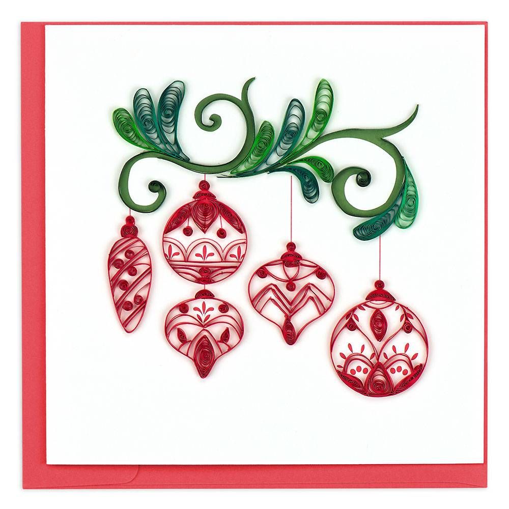 Quilling Red Ornaments Christmas Card