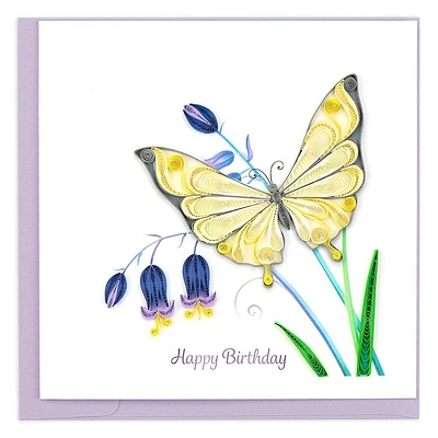 Quilling Butterfly & Bluebells Birthday Card