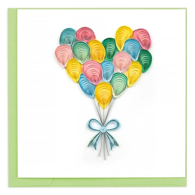 Quilling Heart Balloon Bunch Birthday Card