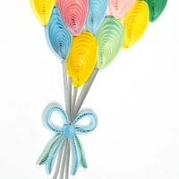 Quilling Heart Balloon Bunch Birthday Card