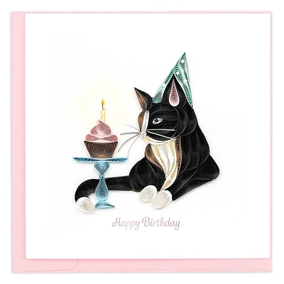 Quilling Birthday Cat Card