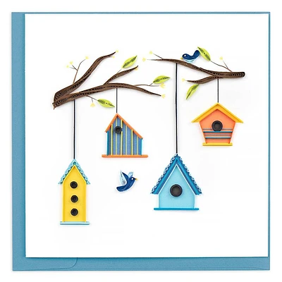 Quilling Birdhouse Tree Greeting Card