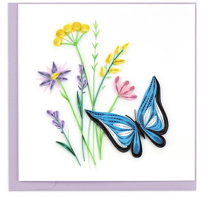 Quilling Butterfly & Wildflowers Greeting Card