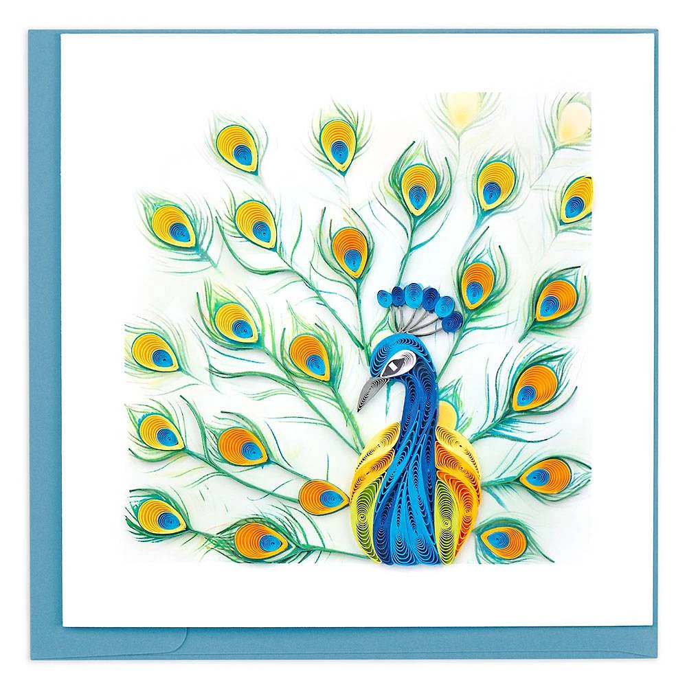 Quilling Peacock Feathers Greeting Card