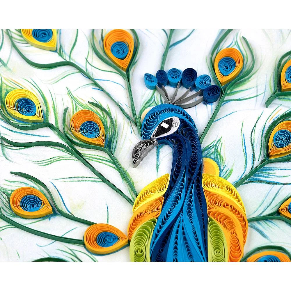 Quilling Peacock Feathers Greeting Card