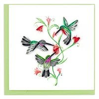 Quilling Hummingbird Trio Greeting Card