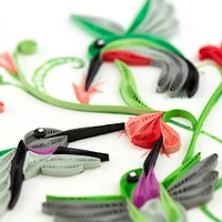 Quilling Hummingbird Trio Greeting Card