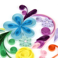 Quilling Floral Rainbow Heart Love Card