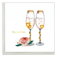 Quilling Toasting Flutes Wedding Card